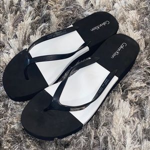 Calvin Klein Black and White Sandals